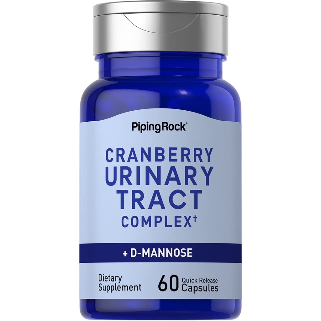 Piping Rock Cranberry Complex Supplément de 60 capsules avec D-Mannose et mélange probiotique pour les femmes et les hommes
