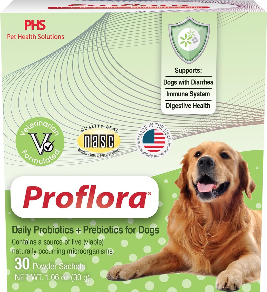 Probiotiques pour chiens - Complete Gut Health & Immune Support. Facile à utiliser Probiotiques Digestifs Multi-Strain. Transitions diététiques plus faciles, peau et manteau plus sains et aide à traiter la diarrhée. 30 paquets.