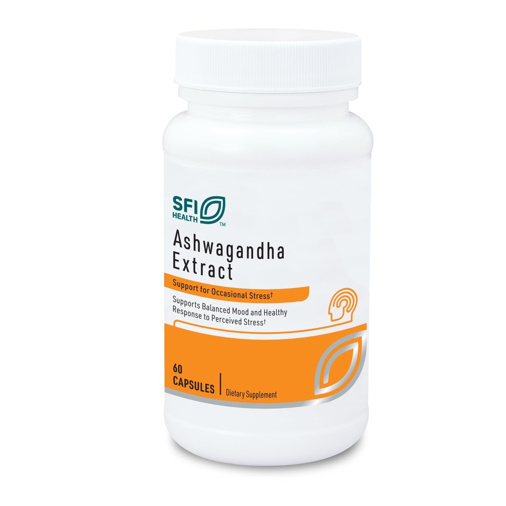 SFI Health Klaire Labs Ashwagandha Extract 300mg - Ashwagandha Supplement to Promote Memory, Cognitive Function & Healthy Stress Response - Hypoallergeen Ashwagandha Root Extract (60 capsules)