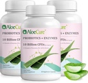 AloëCure Daily Probiotica 10 miljard CFU voor Digestieve Ondersteuning 8 Strains, 6 Prebiotica & Enzymen - Digestief Supplement met Bromelain voor vrouwen & Mannen - Gut Support, Digestieve Relief, 30 Caps x 3btls