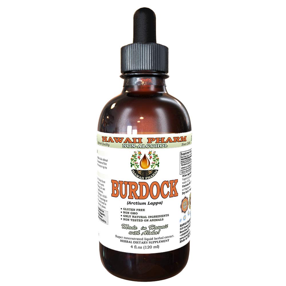 Burdock Alcoholvrije Liquid Extract, Biologische Burdock (Arctium Lappa) Gedroogde Wortel Glycerite Hawaii Pharm Natural Kruidensupplement 4 oz