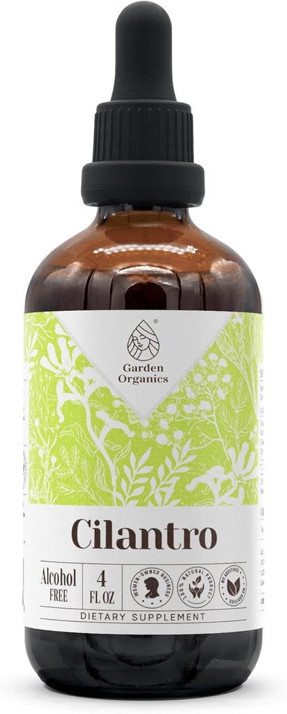 Cilantro Alcohol-Free Natural Tincture Extract, Immune System Booster, Liquid Drops Made from 100% Cilantro Dried Leaf (4 fl oz)