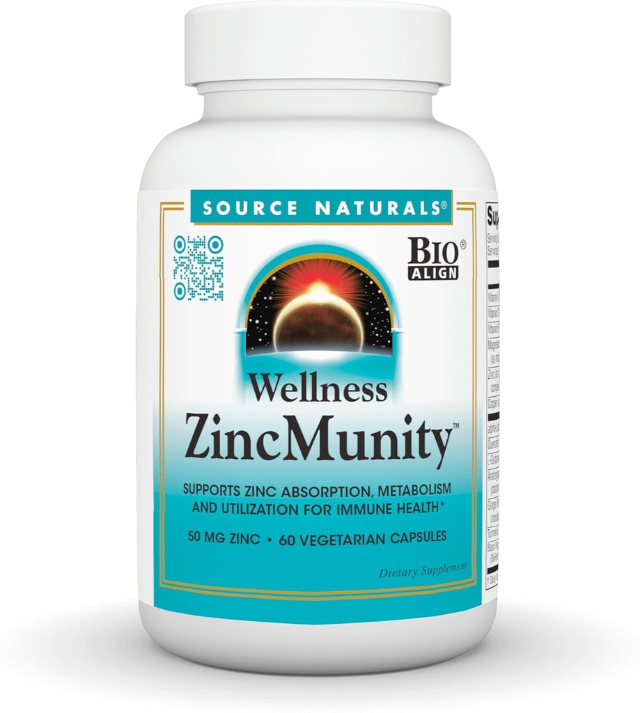 Bron Natuurlijken Wellness Zinkeenheid, Ondersteunt Zink Absorptie, Metabolisme en Gebruik voor Immune Heath*, 50 mg Zink - 60 Vegetarische Capsules