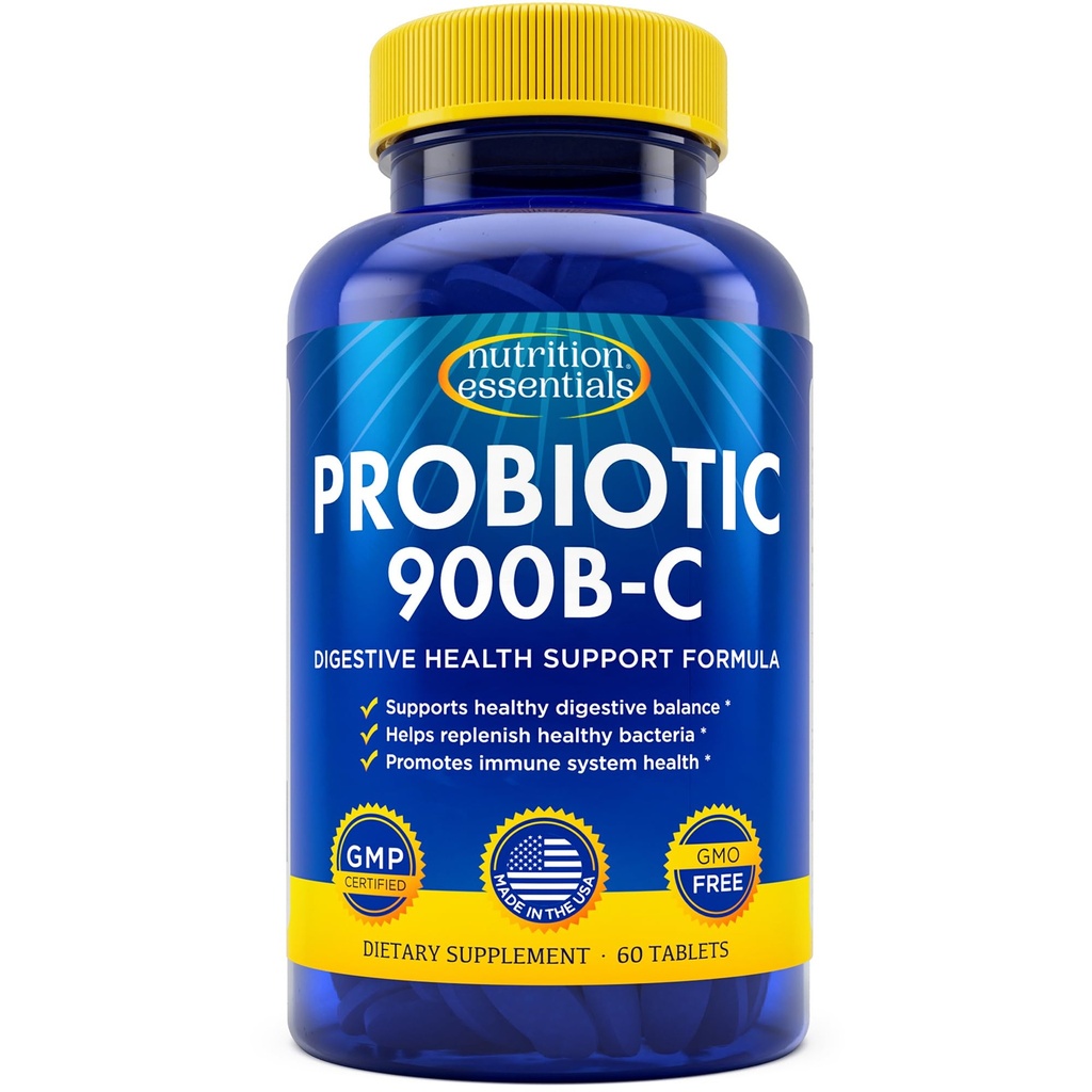 Voeding Essentials Probiotica voor vrouwen en mannen - met Lactase Enzyme en Prebiotic Fiber voor de spijsvertering gezondheid - 80 Procent + Meer Krachtig supplement voor Gut Health Ondersteuning - Veganistische formule