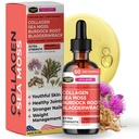 Collagen Mojo - Collagène liquide pour les femmes et les hommes, Collagen Peptides avec la mousse de mer, la racine de Burdock & Bladderwrack - Cheveux, peau, ongles, soutien articulaire, gestion du poids, absorption élevée - 100 000mcg, 2 Oz