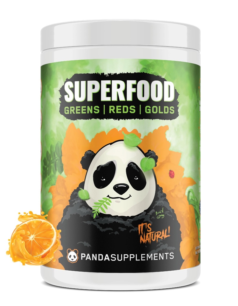 Underground Bio Labs/Panda Suppos: Tous les surfages naturels: Verts, Rouges, Ors,Probiotiques,Ashwagandha et Lion's Mane, pour la santé et le bien-être 13.76 Oz (Orange)