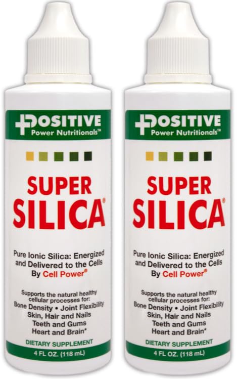 Super Silica Liquid Concentrate, 4 oz. Bouteille (paquet de 2) - Absorption la plus élevée, production de collagène, soutient la densité osseuse saine, la flexibilité articulaire, cheveux et ongles de peau, -4 oz. Plus de 68 litres