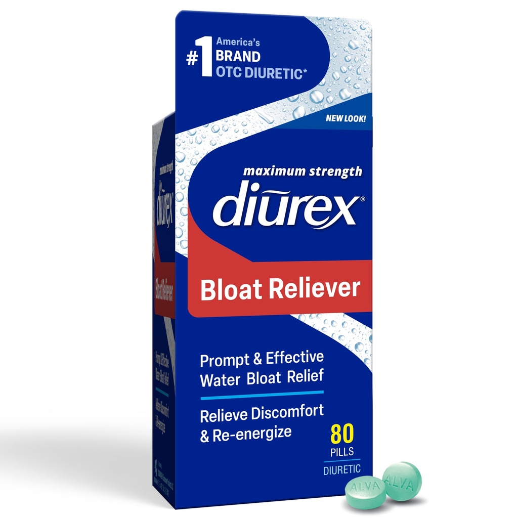 Diurex Pilules d'eau ultra réénergisantes - Soulagez la botte d'eau - Se sentir mieux et moins lourd - Compte 80