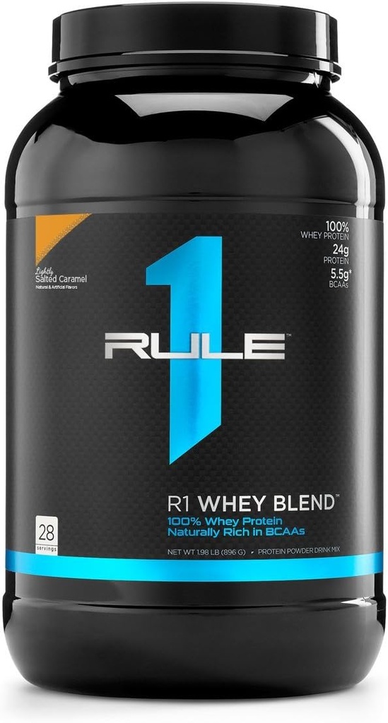 Règle 1 Protéines R1 Mélange de lactosérum, 28 portions, caramel légèrement salé