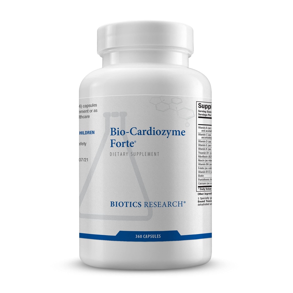 Biotica Onderzoek Bio Cardiozyme Forte Gezond Hart Multivitamine, Breed Spectrum Formulatie Ontworpen om Cardiovasculair Gezondheid en Functie, Krachtige antioxidant Ondersteuning 360 Capsules