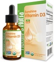 Nature Nutra Sunshine Vitamine D3 400IU, 2 Fl. Oz (60ml), gouttes liquides pour bébés et nourrissons Premium, Supplément multivitamine pour enfants pour enfants, non OGM, extrait de plante