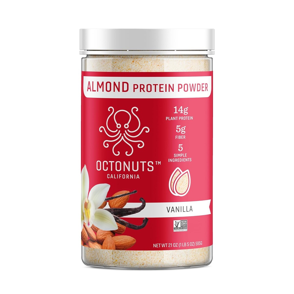 Octonuts Vanille Amandel Proteïne Poeder 21oz Plant Based Vegan Protein 