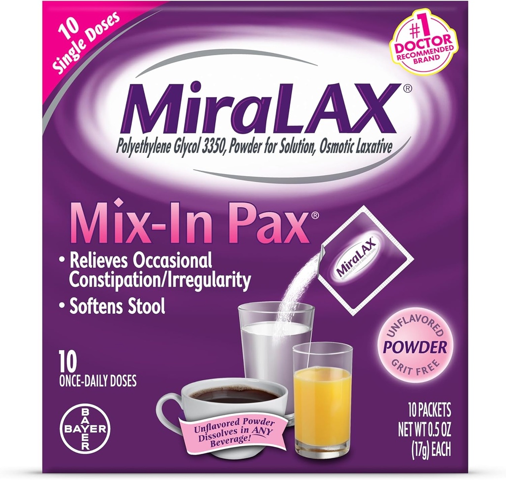 MiraLAX Laxative Powder Packets 10,0 ea. (hoeveelheid van 5)