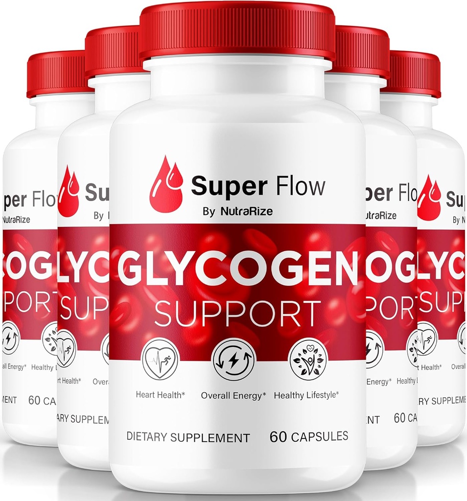 (5 Pack) Super Flow Glycogen, SuperFlow Glycogen Support Capsules, Super Flow Glyco Optimizer, Officiële SuperFlow Glyco Optimiser Caps, Super Flow Detox Cleanse, Super Flow Glycol (300 Capsules)
