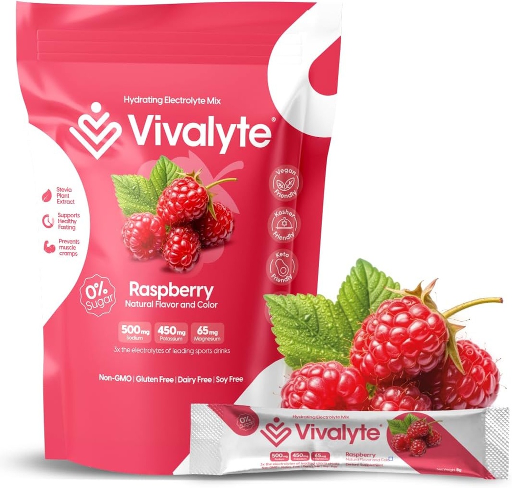 Poudre d'électrolyte Pas de sucre Stevia Sweetened 100% Natural Hydratation Packets - 20 Count.