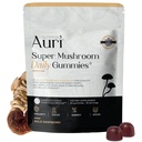 Auri Super Mushroom Daily Gummies - All-in-One Daily Mushroom Supplement Gummy - 12 Paddestoel Blend met Chaga, Lions Mane, Reishi, Cordyceps - 60 Gummies