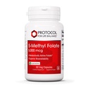 PROTOCOL VOOR DE LEVENSBALANS 5-methylfolaat 5.000 mcg - Superior Methylfolaat Biobeschikbaarheid - voor hersenondersteuning - Folaatsupplement voor vrouwen en mannen - Kosher & Vegan - 50 Vegcaps
