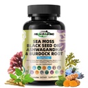 Sea Moss Capsules:Wildcrafted Bio Irish Seamoss & Bladderwack - Riche en minéraux, soutient la santé thyroïde, la digestion, la peau et le système immunitaire - végétalien, non-OGM