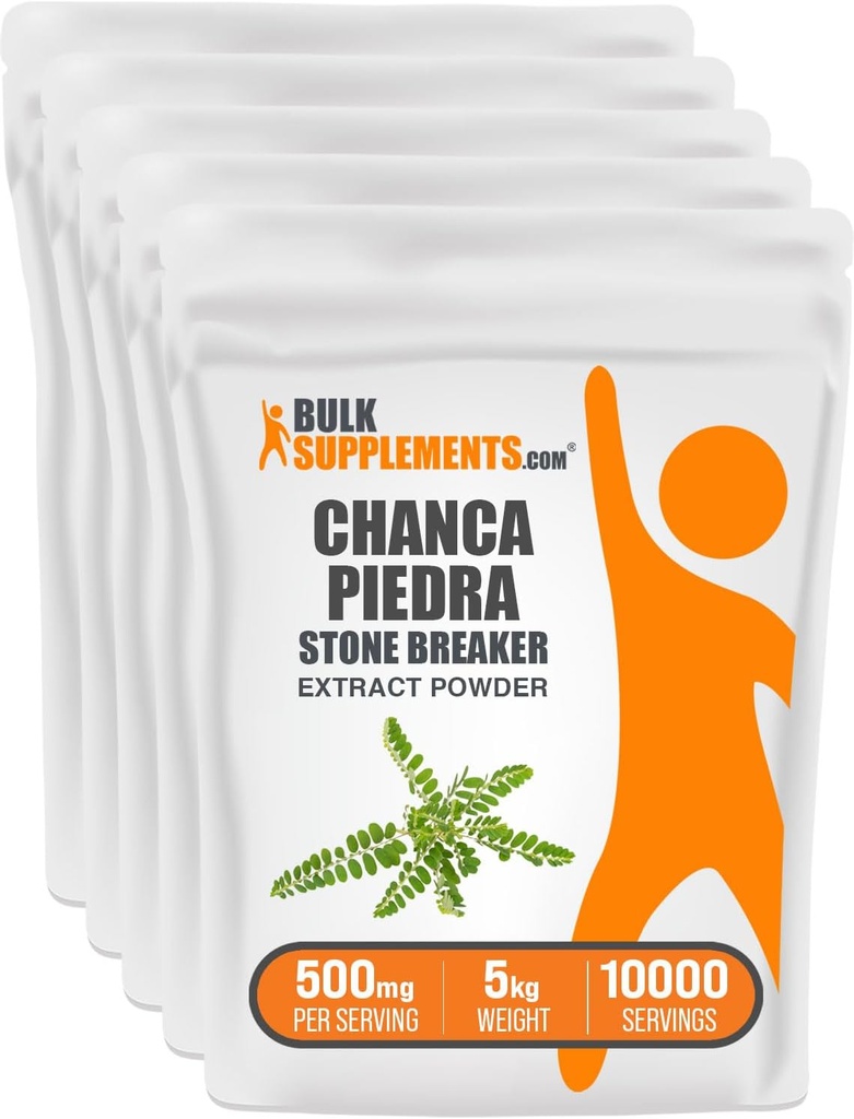 BulkSupplements.com Chanca Piedra Extract Powder - Chanca Piedra Stone Breaker, Nierondersteuning Supplement - Vegan & Glutenvrij, 500 mg per portie, 1kg (2,2 lbs) (verpakking van 5)