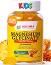 Magnesium Glycinate Gummies 100mg voor kinderen en volwassenen- Bedtijd Formule, Deep Calm Slaap Supplement - Glicinato de Magnesio