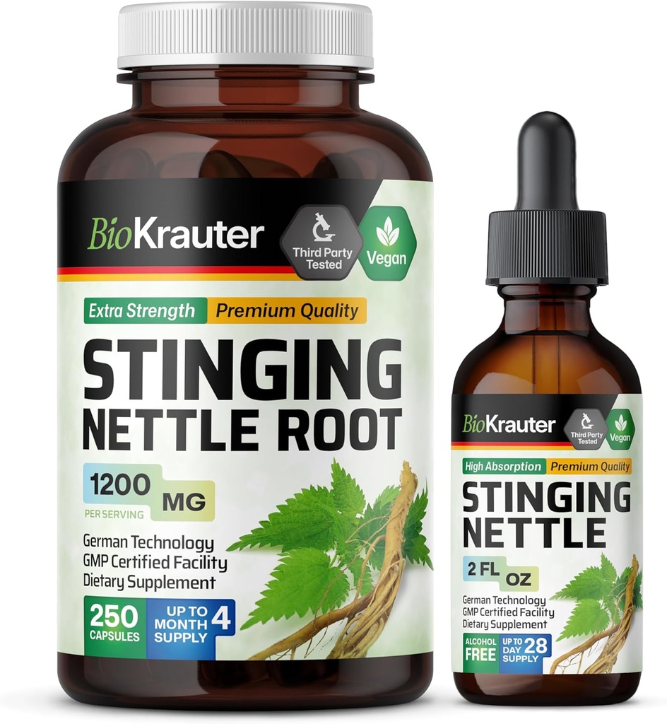 BIO KRAUTER Stinkende Netel 250 Capsules & Stinkende Netel Tinctuur 2 Fl. Oz.