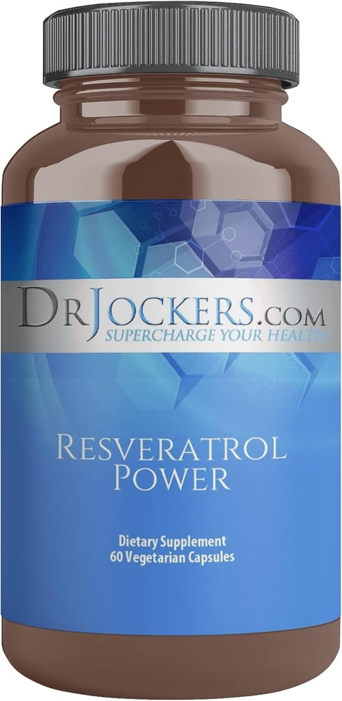 Resveratrol Power door Dr. Jockers, met Immune Support, Anti-Aging, Belangrijk voor huidgezondheid, Trans Resveratrol, 200 mg, 60 dagen levering