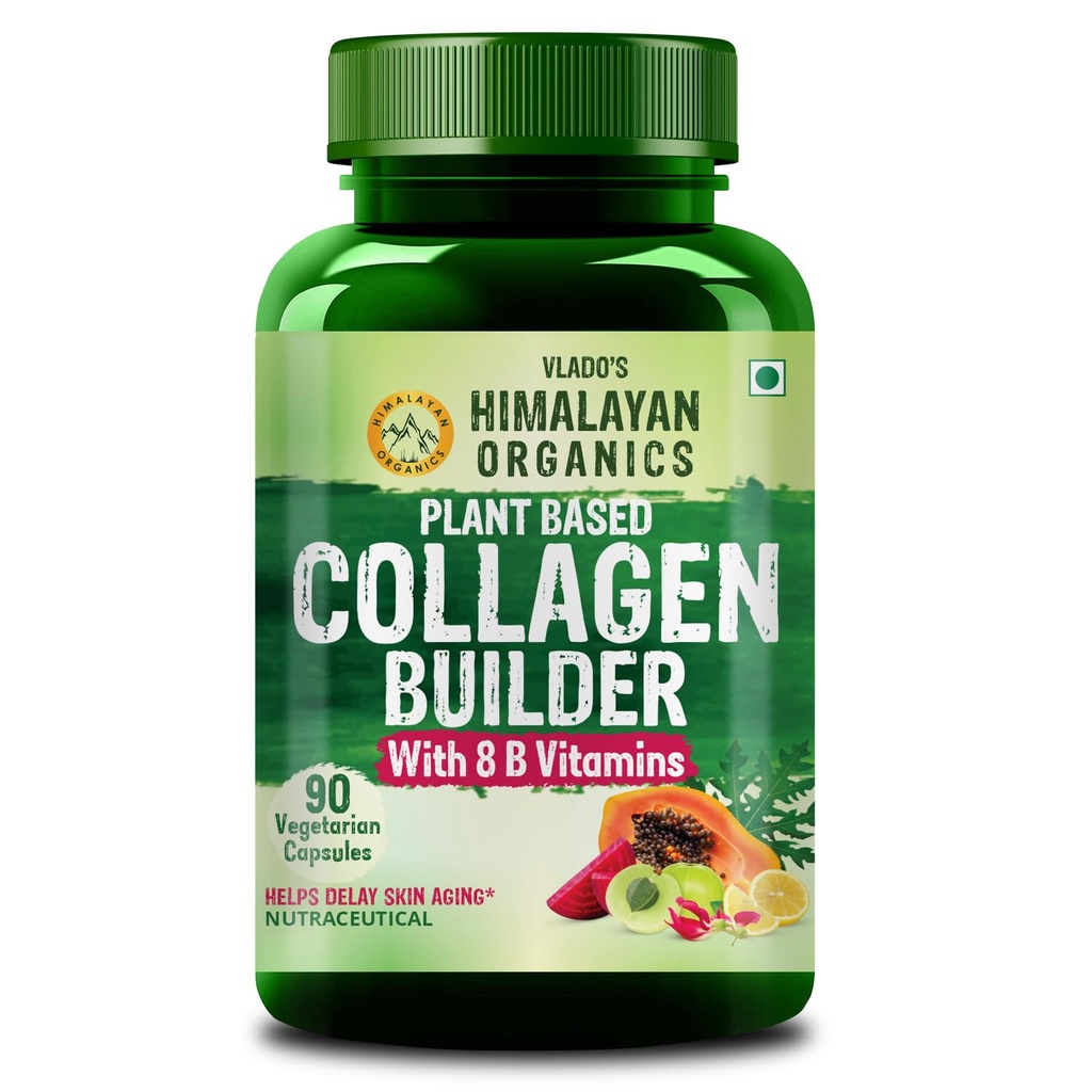 Himalaya Organics Biologische Collageen Bouwer voor haar en huid met Biotine en Vitamine C 90 Veg Capsules