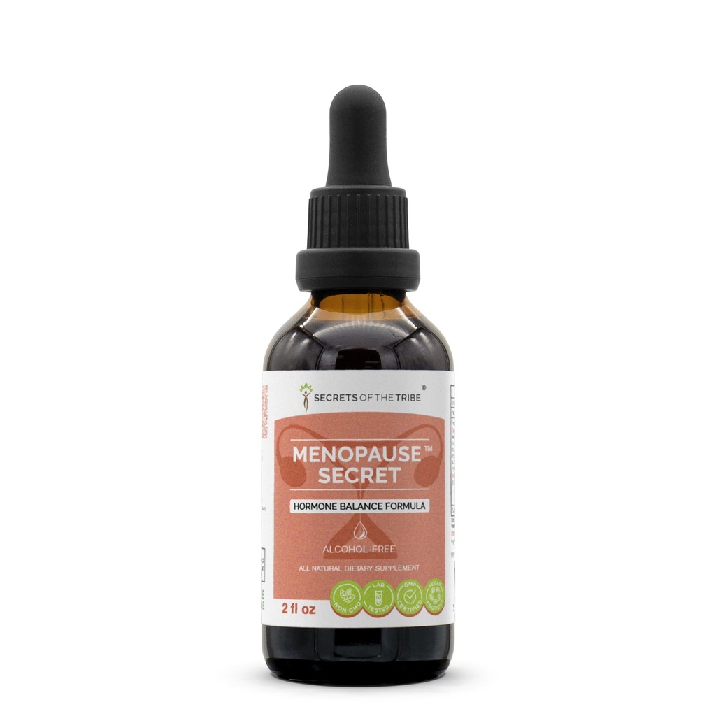 Menopauze Geheime Alcoholvrij, Glycerite Black Cohosh, Vitex, Red Clover, Maca, Dong Quai, St. John's Wort. Tinctuur, Kruidenextract Hormonenbalans Formule 2 OZ