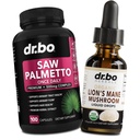 Zag Palmetto voor vrouwen haarverlies & Leeuwen Mane paddo druppels - DHT Blocker Growth Plus Blader & Organic Lion's Mane Mushroom Liquid Drops Tinctuur - Pure Saw Palmetto Haarverlies & urineren Pillen