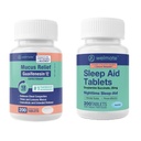 WELKOM Nighttime Wellness Bundle: Mucus Relief Guaifenesin 600mg Mucus Relief (200 Ct) & Doxylamine Succinate 25mg Slaaphulp (200 Ct) 