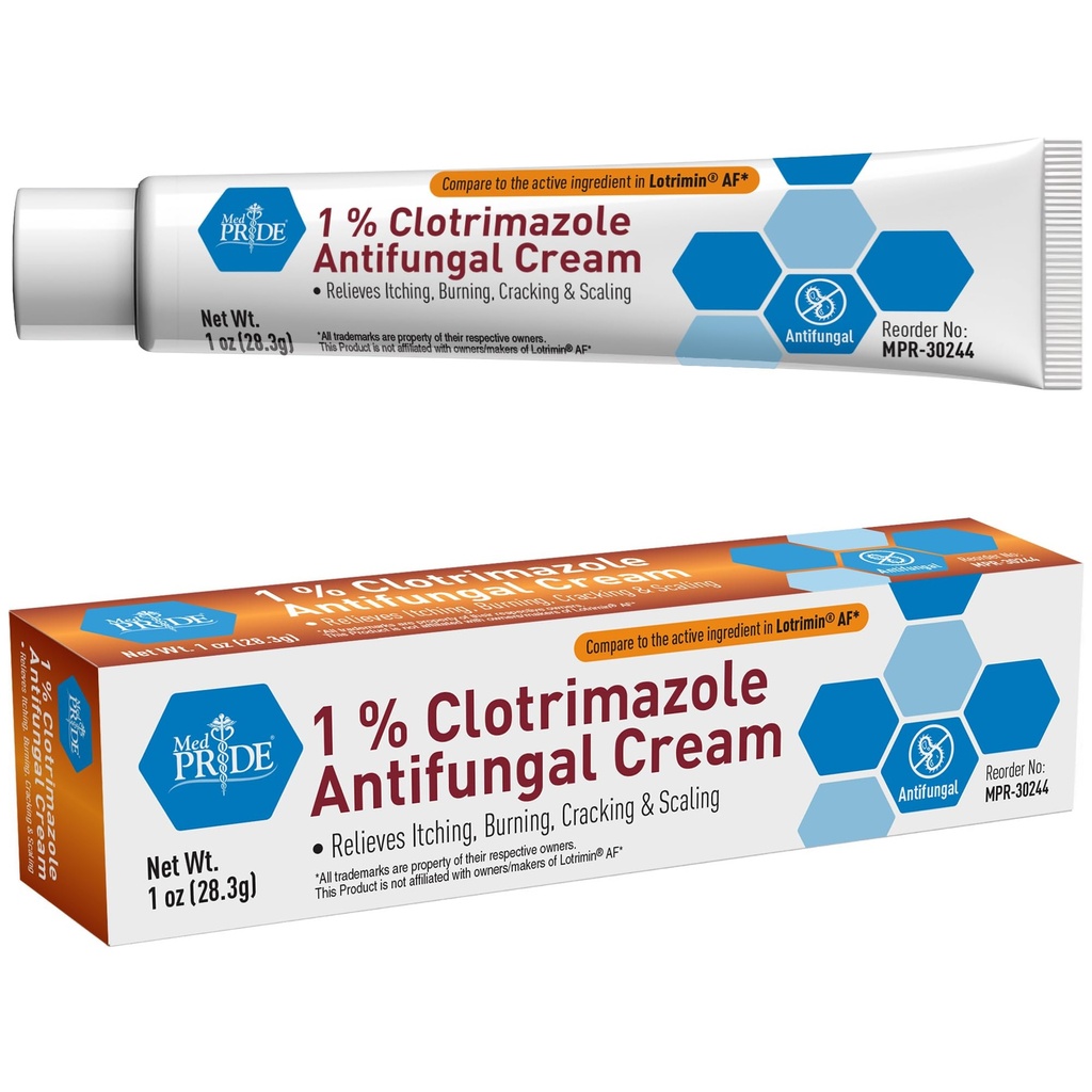 MED PRIDE 1% Clotrimazool Antischimmel Cream 1oz- Schimmel Huidverzorging Behandeling met - Jock Itch Lichaam Zalf - Bestrijdt Infectie, Sweat Rash, Atleten Voet, Ringworm & Relieves Jeuk, Brandende