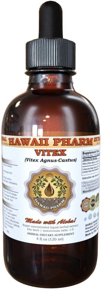 Vitex Liquid Extract, Biologische Vitex (Vitex Agnus-Castus) Tinctuur, Kruidensupplement, Hawaii Pharm, Made in USA, 2 fl.oz