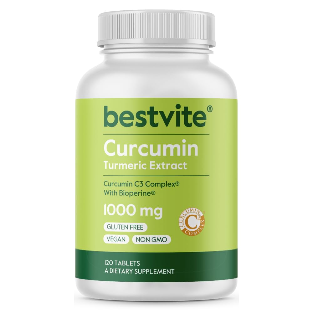 Curcumine 1000mg (Turmeer)(120 tabletten) Gemaakt met Curcumine C3 Complex & Bioperine - Gestandaardiseerd tot 95% Curcuminoïden - Veganistisch
