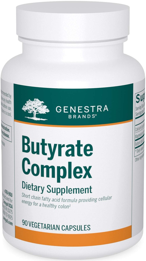 Genestra Merken Butyrate Complexe Butyric Acid van Calcium/Magnesium Butyrate 90 Capsules