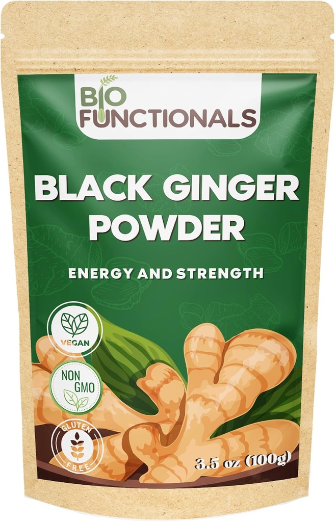 Black Ginger Powder (3.5 Oz) Thai Black Ginger Powder Kaempferia Parvifora. Promotes Energy & Stamina