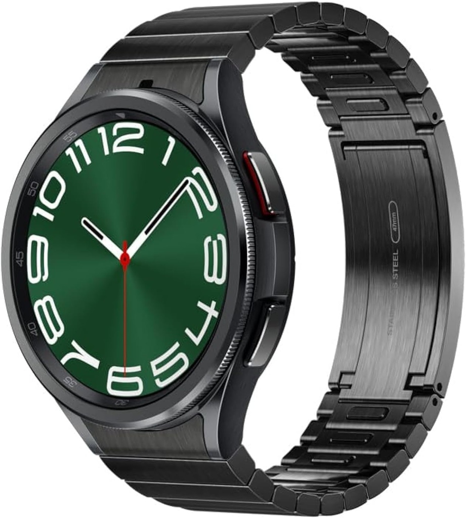 SAMSUNG Galaxy Watch 6 Bespoke Edition 47mm Exclusieve Bluetooth Smartwatch, Gezondheid, Fitness, Slaap, Hartslag Tracker, Verbeterde Batterij, Saffier kristalglas, Amerikaanse versie, Link armband Band, Zwart