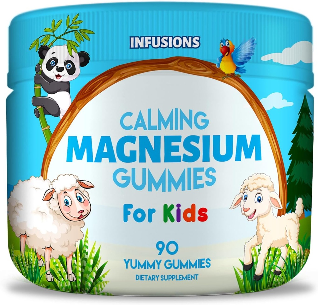 Infusies Kalm Magnesium Gummies voor kinderen 90 Tel - gezonde spier bot energie ondersteuning Zachte en delicious Vegan Friendly & Non-GMO