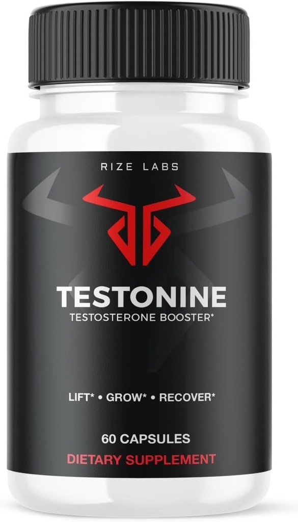 Testonine mannelijke supplement, Testonine capsules voor mannen, Testonine maximale sterkte Formule, Testonine all-natuurlijke pil voor spierkracht, Testonine Reviews (60 capsules)