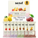 Verzend Bars Plant-Based Vegan Gezonde Proteïne Bars, Met Groenen (Variety Pack, 8 Bars) 
