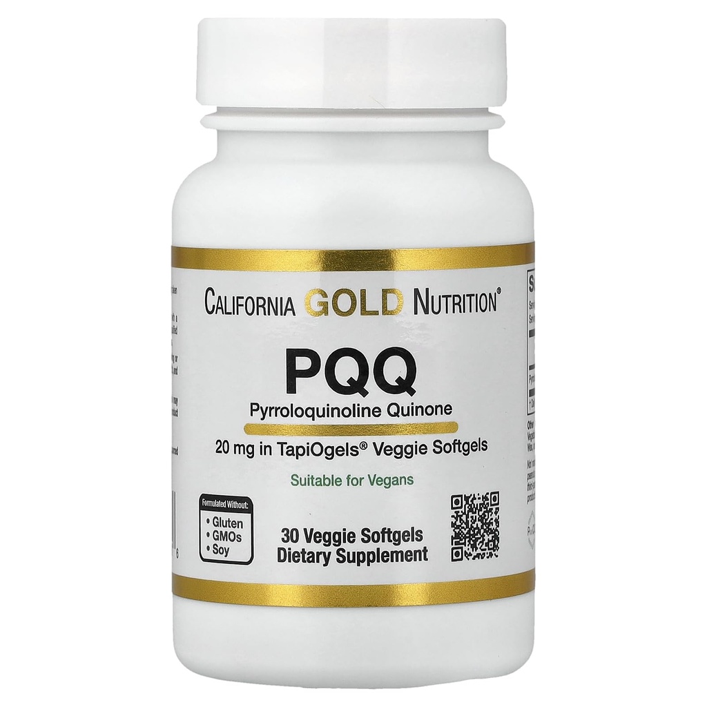 California Gold Nutrition PQQ, 20 mg, 30 Veggie Softgels