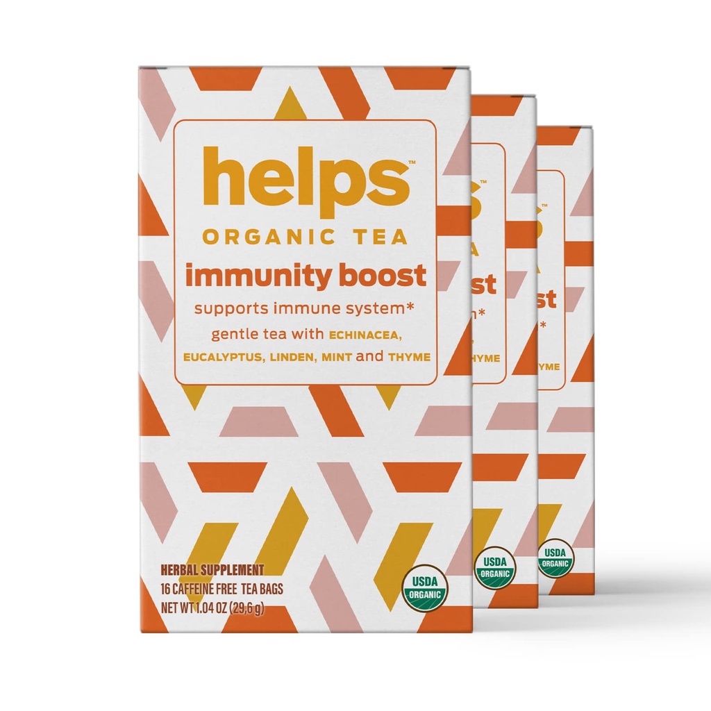HELPS TEAS Helpt Immunity Boost Tea  Vergemakkelijkt de ademhalingsgezondheid 16 theezakjes - Verpakking van 3
