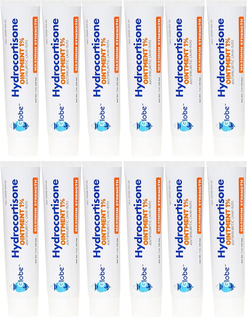 Globe Hydrocortison 1% Maximale sterkte Transparante Zalf 1 oz 