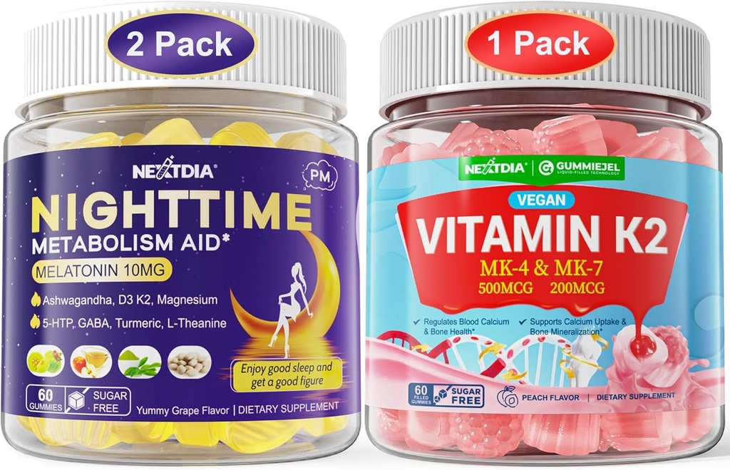 Bundel: Melatonine 10mg 20mg & Vitamine K2 Gummies