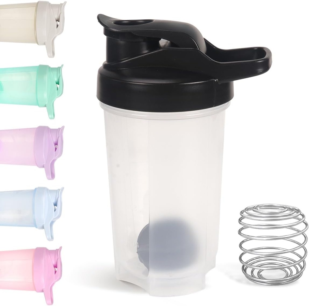 D.Y.A 16oz Shaker Bottle, Leak Proof Sport Shaker Cups voor eiwitshakes, Shaker Bottle voor voortraining en reizen te gaan,BPA Gratis & Easy Clean Protein Shaker Bottle, Black