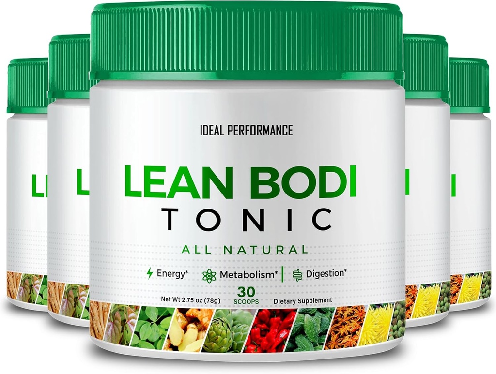Lean Bodi Tonic Powder Officiële Formule, LeanBodi Tonic Alle Natuurlijke - Maximale sterkte met vitamine B6, BCAA, LeanBodi Powder Support, Lean Bodi Advanced Formula Reviews (5 Pack)