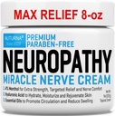 Neuropathie Nerve Relief Cream - Premium Nerve Cream 3X Action for Targeted Relief and Soothing Nerve Comfort - Maximale sterkte met 4% Menthol, MSM voor Voeten Handen Benen tenen & Back - Super Large 8 Oz