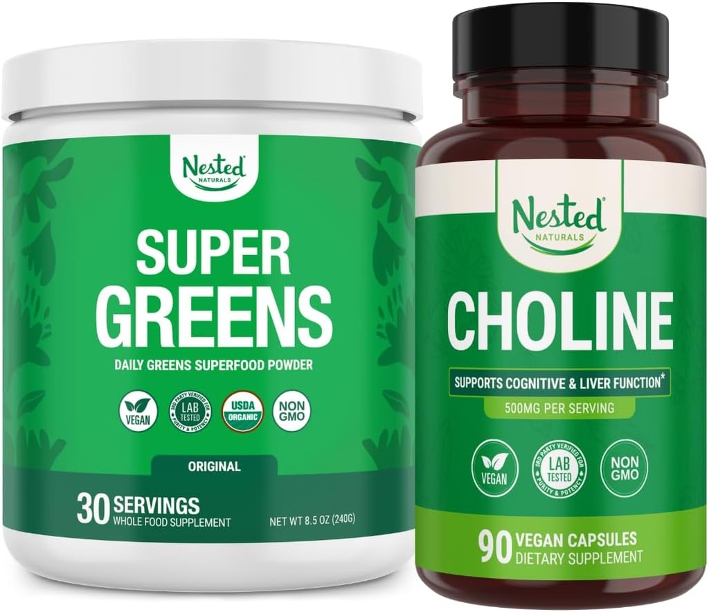Nested Naturals Super Greens & Choline Bundle 