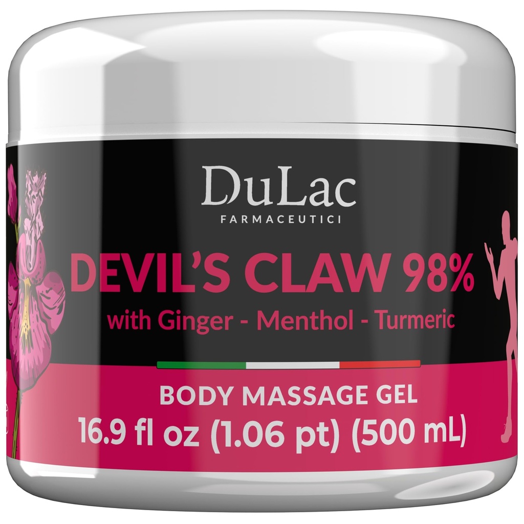 Dulàc - Griffe du Diable 98% Crème Puissance Maximale 16.9 Fl Oz, Crème Relaxeuse articulaire et musculaire naturelle pour les douleurs musculaires et articulaires récurrentes, enrichie de menthol pour effet frais