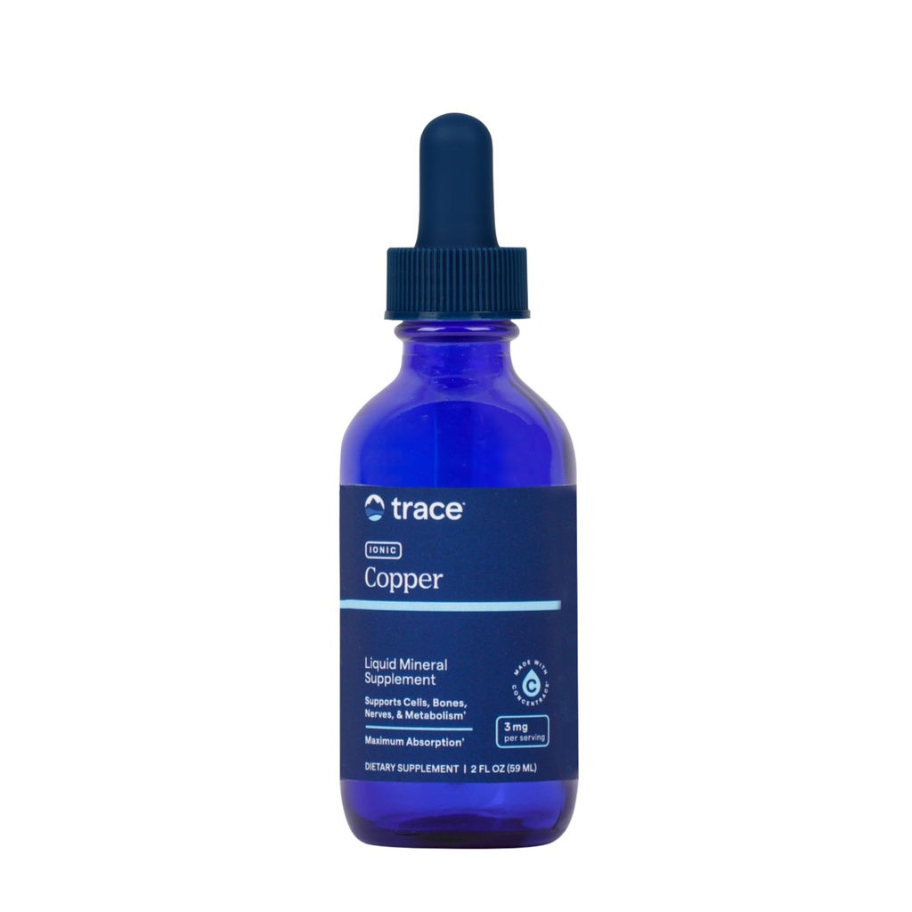 Trace Minerals Ionic Copper - Liquid Copper Supplement for Blood Health - Supports Healthy Connective Tissue, Metabolisme & nerves - 2 fl oz (48 Servings)