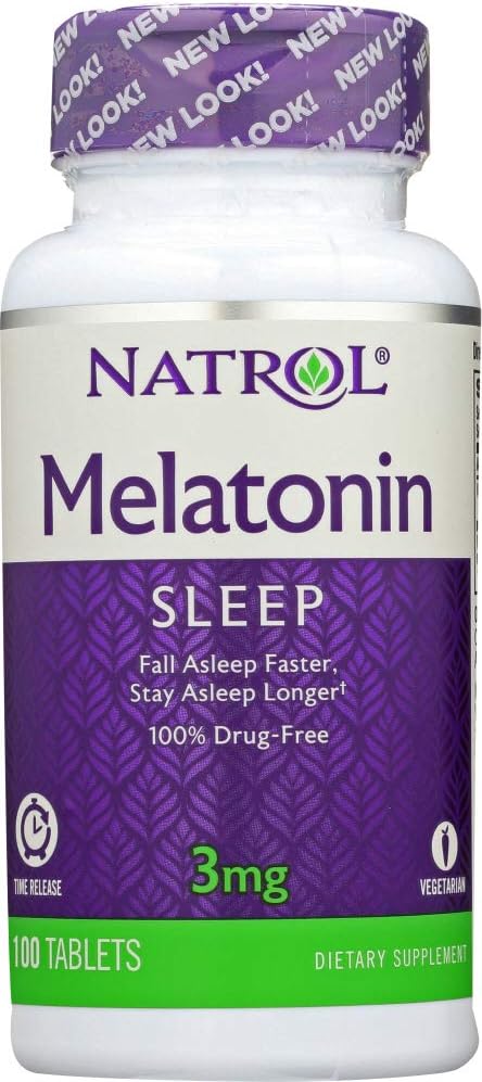 Natrol Melatonin 3 mg temps de sommeil libération supplément alimentaire comprimés 100 ea (paquet de 4)